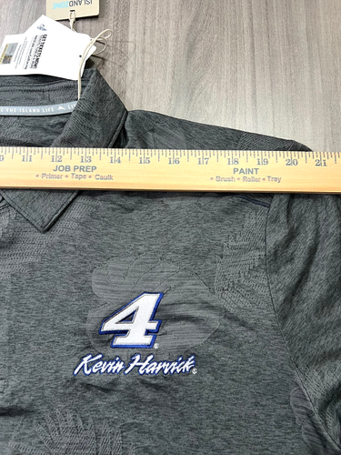 Tommy Bahama IslandZone Polo Men's XL Gray Kevin Harvick #4 NASCAR Performance - Picture 10 of 12