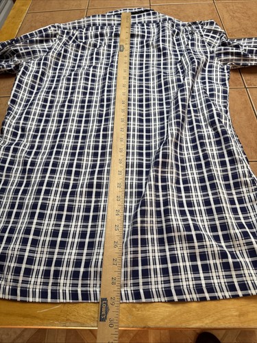 Vintage Givenchy Paris Button Up Shirt Mens Sz Medium Blue Plaid Dagger Collar - Picture 7 of 7