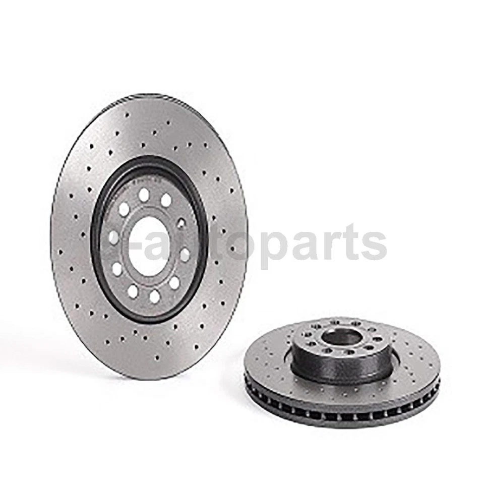 Kit de frenos delanteros traseros Brembo OE disco perforado rotores pastillas para 12 Volkswagen Beetle Foto 3 de 4