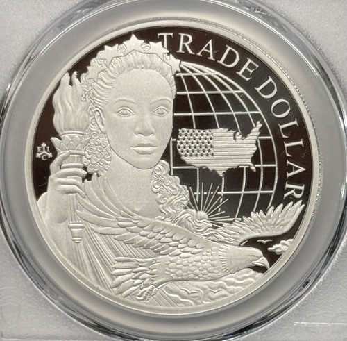 Saint Helena 2023 £1 1-oz Proof Silver Modern U.S. Trade Dollar NGC PF70UC FR - Picture 4 of 6