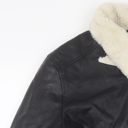 Hollister Womens Black Biker Jacket, M, Faux Leather - Picture 6 of 12