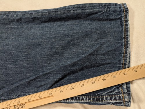 Silver Jeans Mens 38x32 Zac Relaxed Straight Dark Wash Denim Stretch Whiskers - Picture 18 of 20