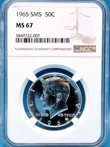 1965 SMS Kennedy Half Dollar 50c NGC MS 67