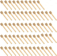 100 PCS Wooden Honey Dipper Sticks, 3 Inch Honey Sticks Mini Honeycomb Sticks, M