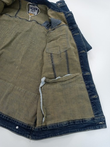 Born Fly Blue Denim Herren Trucker Stretch Distressed Patched Jacke Gr. XL - Bild 6 von 16