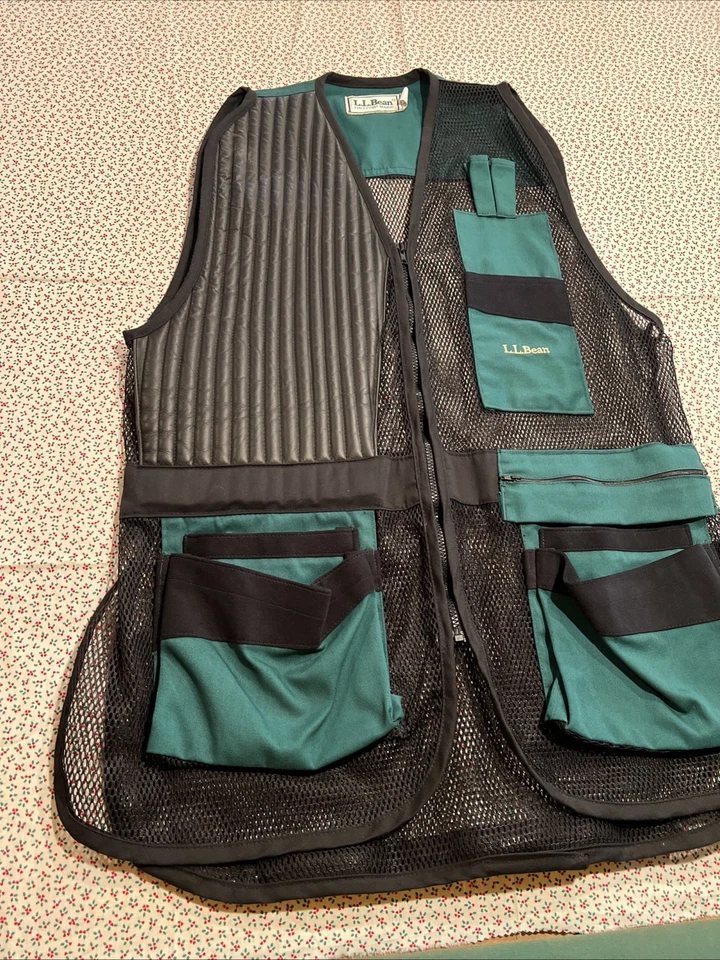 L.L. Bean 80’s 90’s Upland Shooting Hunting Vest Mesh Game XL Made in USA Green - Image 4 of 4