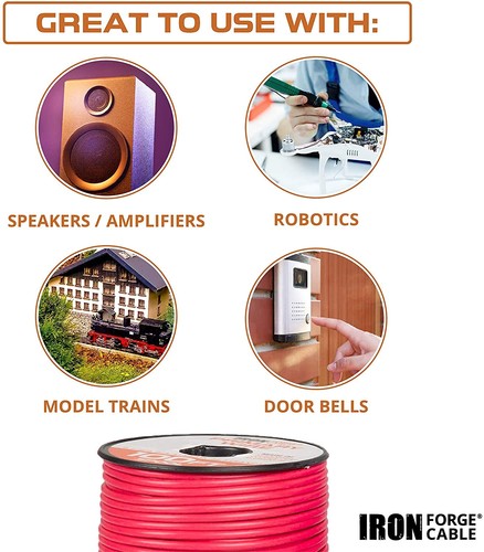 12 Stärke Automobil Draht Sortiment - 2 Rollen rot & schwarz Packung - 100 Fuß Cop... - Bild 4 von 8