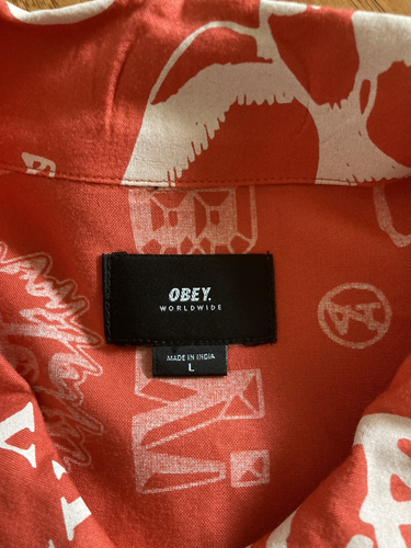 Obey Size Large Red/white Shirt - Picture 2 of 6