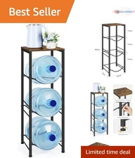 Water Jug Holder 3-Tier Steel Wood Rack Space Saver for Kitchen Living Office
