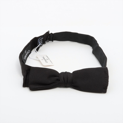 Chanel Ribbon 15K Bow tie Silk Black