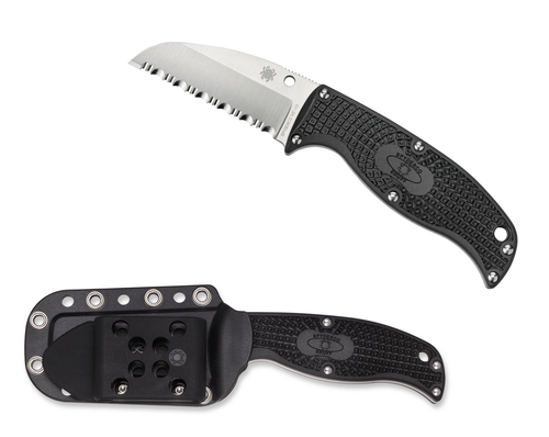 Spyderco Knives Enuff Sheepfoot Black FRN Fixed Blade Knife VG-10 FB31SBK