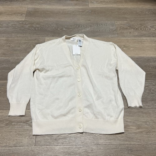 NWT Wilfred Merino Wool Storybook Cardigan in Heather Birch Cream Small New - Picture 2 of 13
