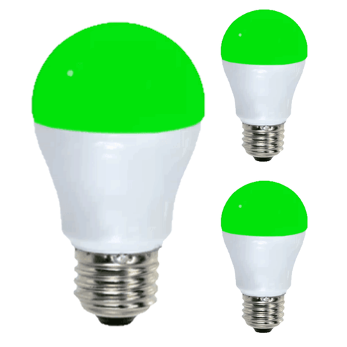 Diodesy A15 LED GreenLight 5W 330LM E26 120V 200° White Turns Green When Lit 3Pk - Picture 2 of 4