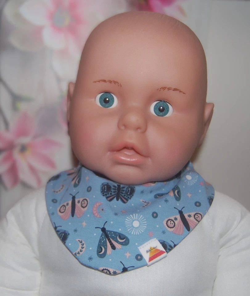 Halstuch Dreieckstuch Mädchen Baby Handmade Schmetterlinge Blumen Sabbertuch - Bild 1 von 3