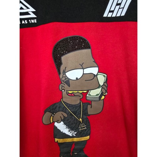 Gucci Mane Bart Simpson Shirt Rise As 1ne Black Red Large Streetwear Tee - Picture 3 of 10