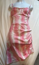 PrettyLittleThing Pink Tie dye Dress Size 2