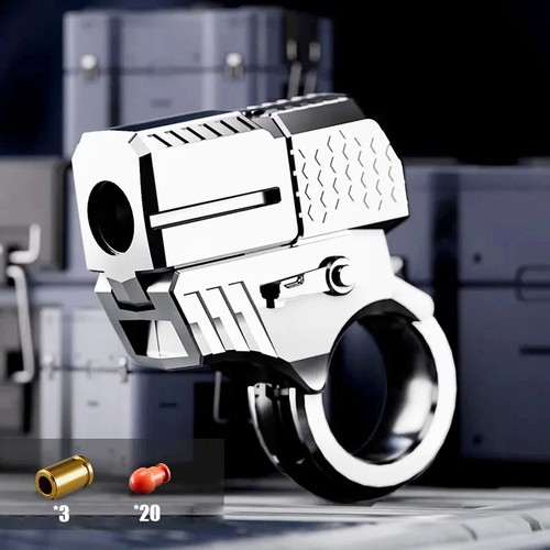 Metal Alloy Gun Folding Decompression Fidget Ring Hand Adult Toys EDC Spinner - Picture 9 of 13