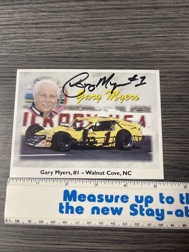 1996 Gary Myers #1 Walnut Cove NC S.M.A.R.T. Auto’d Racing Card 3.75” X 5.25” - Picture 3 of 3