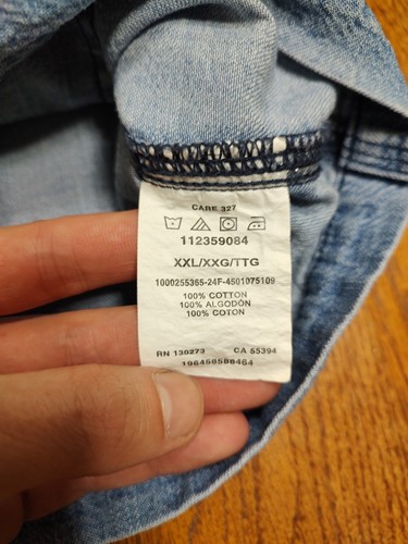 Giacca da lavoro vintage Lee manica corta lavoro donna etichetta XXL blu denim cappotto a scatto - Foto 8 di 12