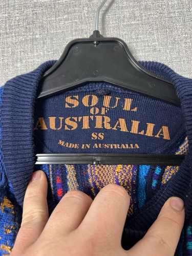 Rare Soul of Australia Coogi Multicolor 3D Knitted Sweater Men's Size S - Picture 10 of 16