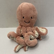 Jellycat Octopus Plush ODELL Stuffed Animal 8" Pinkish Peach