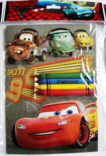 24 pcs Disney Pixar Cars Coloring Book & 96 Crayon Set Boys Gift Bag Filler - Picture 8 of 11