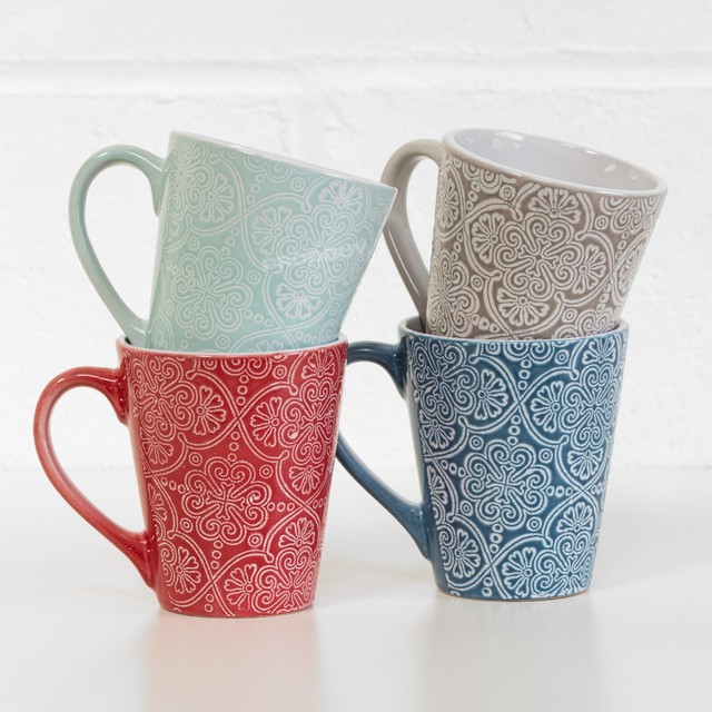 4 X Mosaic Coffee Mug Spoons Tea Set Drink Latte Cups Ceramic Kitchen Mugs For Sale Ebay