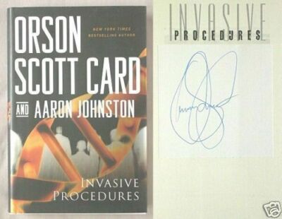 Signed 1st Ed INVASIVE PROCEDURES Orson Scott Card Aaron Johnston HC/DJ BOOK
