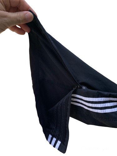 Adidas Track Pants Mens Large Black Mesh Lined 3 Stripe Zip Up 2005 Workout - Picture 5 of 11