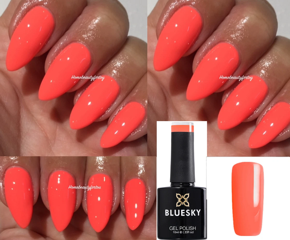 BLUESKY GEL NAIL POLISH SUMMER CORAL NEON COLOR UV LED SOAK OFF