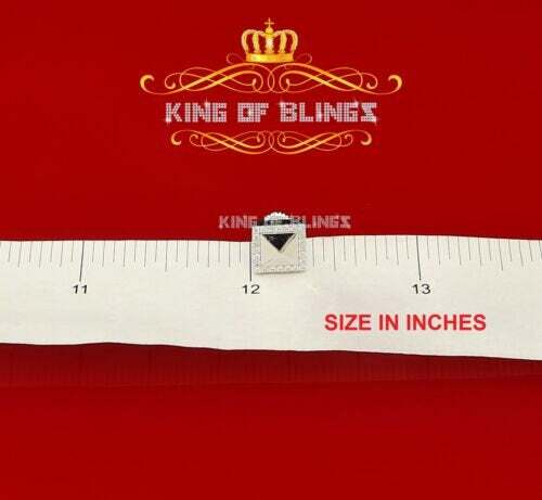 925 Weiß Sterling Silber Zirkonia Damen & Herren Hip Hop Quadrat Ohrring - Bild 6 von 9