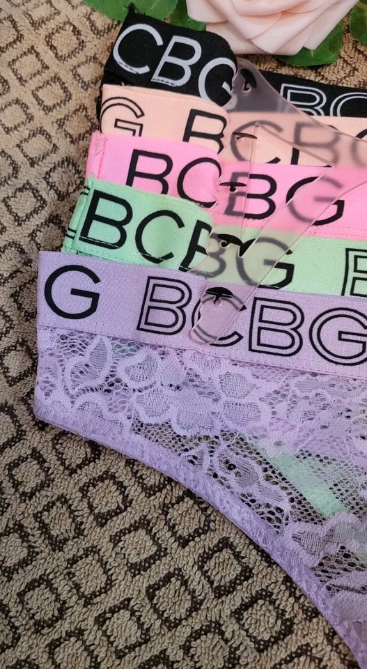 Paquete de 5 tanga BCBG SeXy Mesh Peek A Boo See Thru sin líneas de panty $52.00 Foto 4 de 4