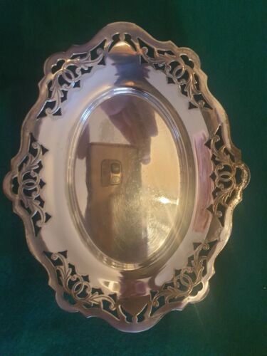 silver bowl plate and wine bottle holder - Picture 2 of 9