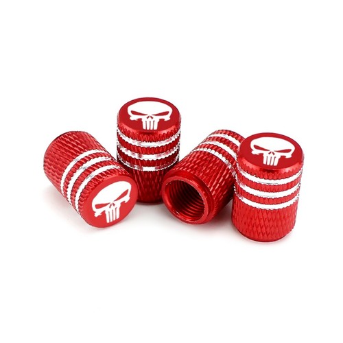 Juego de 4 piezas de tapa de vástago de válvula de neumático de rueda de automóvil con logotipo emblema decoración calavera - Imagen 3 de 20