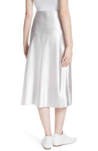 Women's Vince Satin Slip Skirt, Size Large - Metallic size L 305061 - Picture 2 of 2
