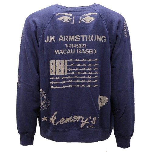 3306AH felpa uomo MEMORY'S blue cotton sweatshirt men - Imagen 2 de 4
