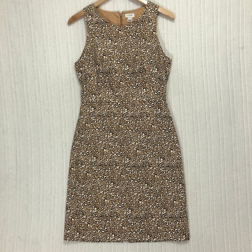 J. Crew Sleeveless Sheath Dress Animal Print Career Party Cocktail Size 4 - Picture 1 of 6