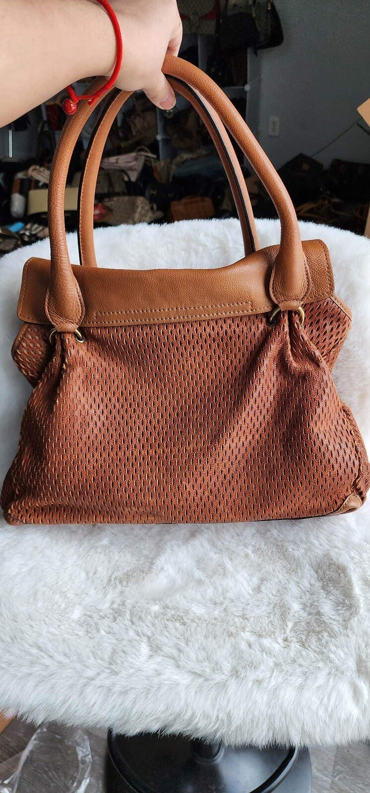 RARE Chloe Elsie Perforated Leather Large Bag image 2
