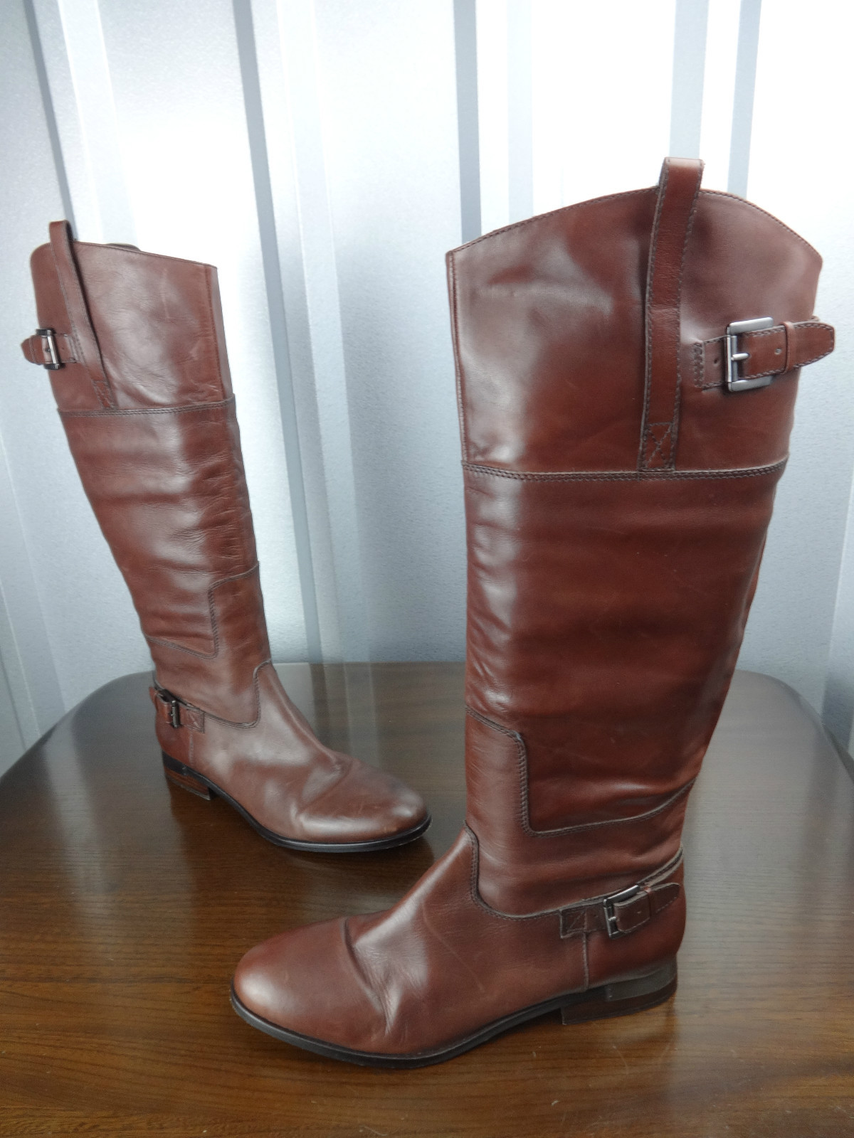 Damenschuhe boots Größe 7 Braun Ash Leder wide top pull on riding knee high Damenschuhe boots Größe 7 Braun Ash Leder wide top pull on riding knee high