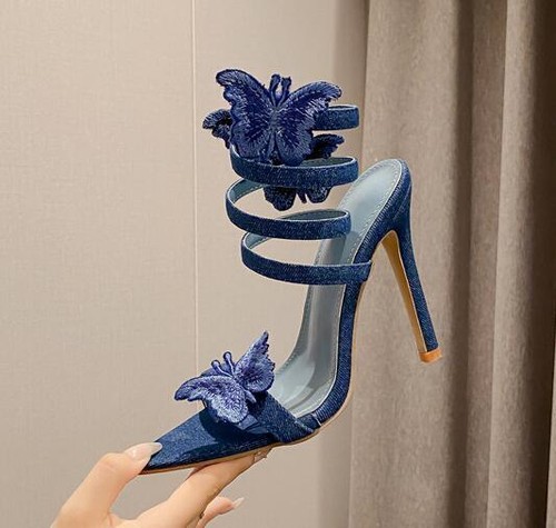 Womens Fashion Summer Peep Toe Butterfly Strappy Sandals Sexy Party High Heels - Picture 10 of 10