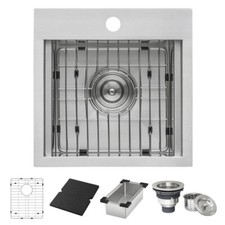 Ruvati 15x15" MarineGrade T-316 Workstation Topmount Outdoor sink RVQ5215 2145 