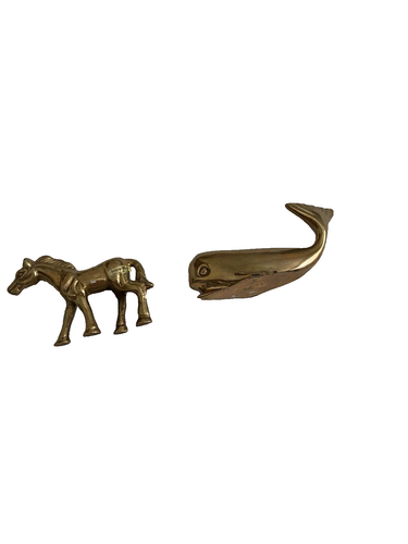 Mini semental y ballena de latón vintage - Imagen 1 de 7