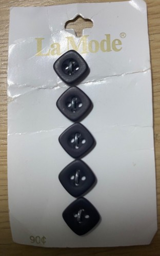 9 vintage  13mmsquare buttons. Branded La Mode made by Blumenthal New Jerset USA - Picture 1 of 2