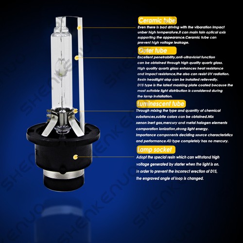 Front HID Headlight Bulb For Mazda 3 2004-2009 LOW BEAM Set 6000K white Qty2 - Picture 8 of 10