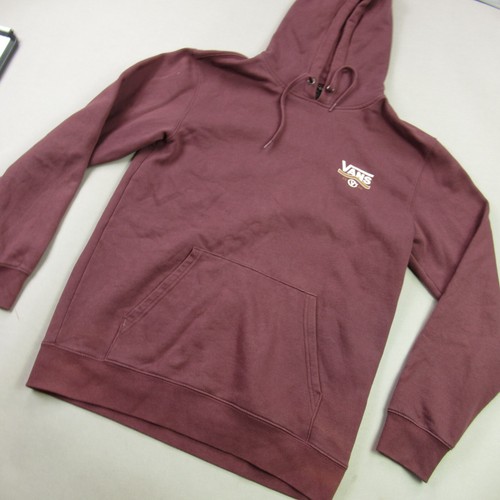 Vans Hoodie Mens Medium Long Sleeve Hooded Burgundy Pullover Pockets Outdoors - Picture 2 of 12