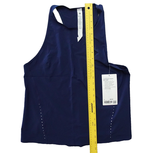 New Lululemon Size 8 Lightweight Stretch Run Tank Racerback NISE Navy Blue - Picture 4 of 9