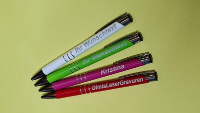 Personalisierter Metall Kugelschreiber mit Wunsch Laser-Gravur 