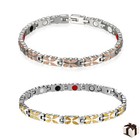 Women Therapy Health Bangle Pain Relief 6Mm Titanium Steel Magnetic Bracelet for