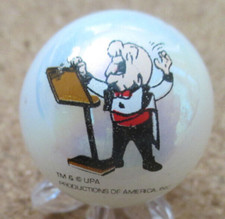 Mr. Magoo The Conductor Logo on a Pearl Jabo Marble 09 .991" 25.17mm