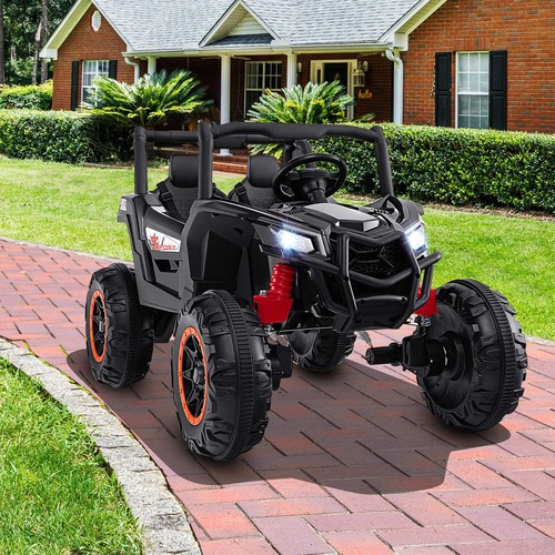 COSTWAY 24V Kids Ride on UTV 24V Battery Powered Electric Car-Black - Picture 7 of 10